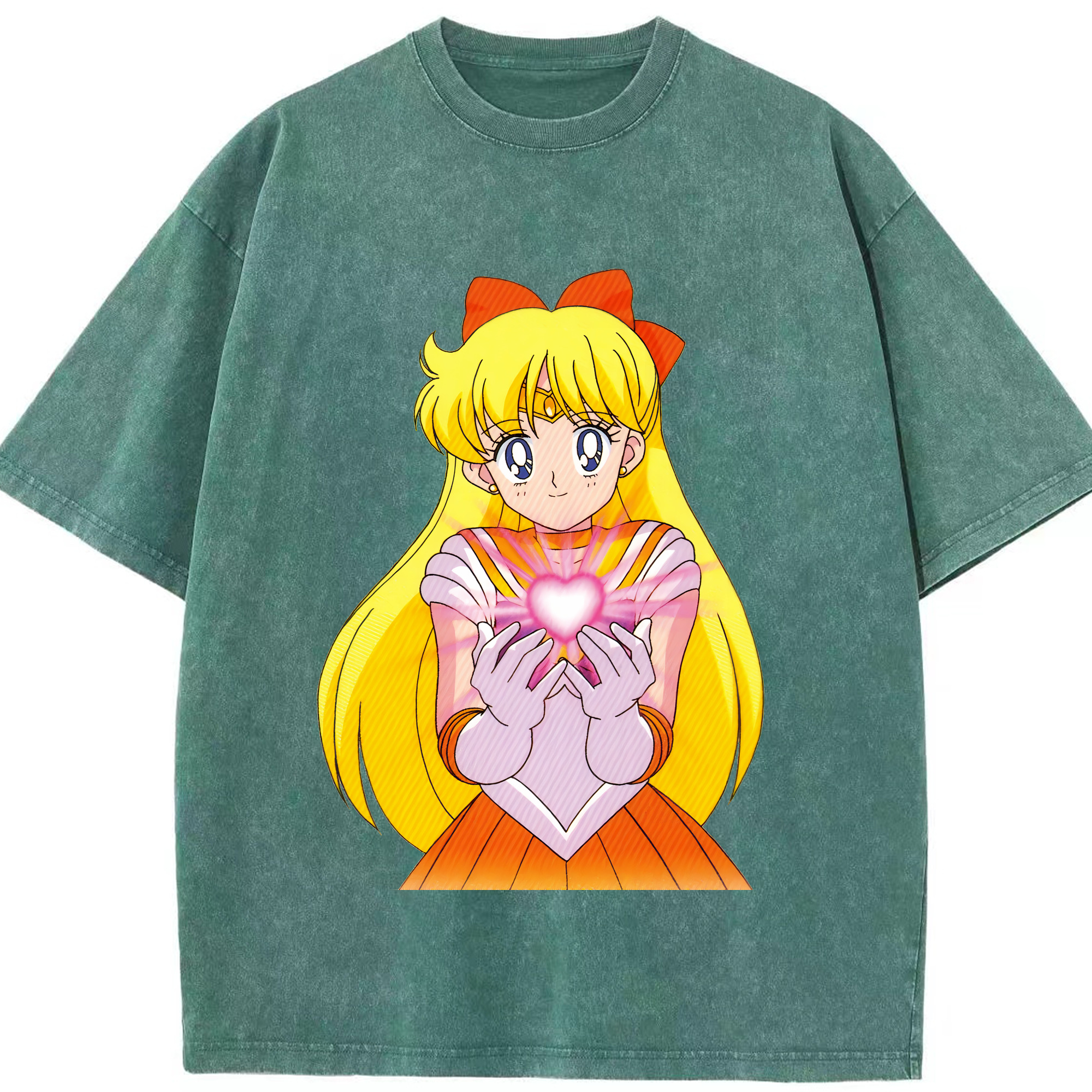 （画像用） 美少女戦士セーラームーン 愛野 美奈子 あいの みなこ Sailor Moon Aino Minako 綿100% ヴィンテージ風 半袖Tシャツ（フロントプリント）